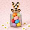 Glass Jars with Ceramic Bunnies Ear Lid Airtight Glass Container Easter Table Centerpieces Easter Decoration Easter Gift
