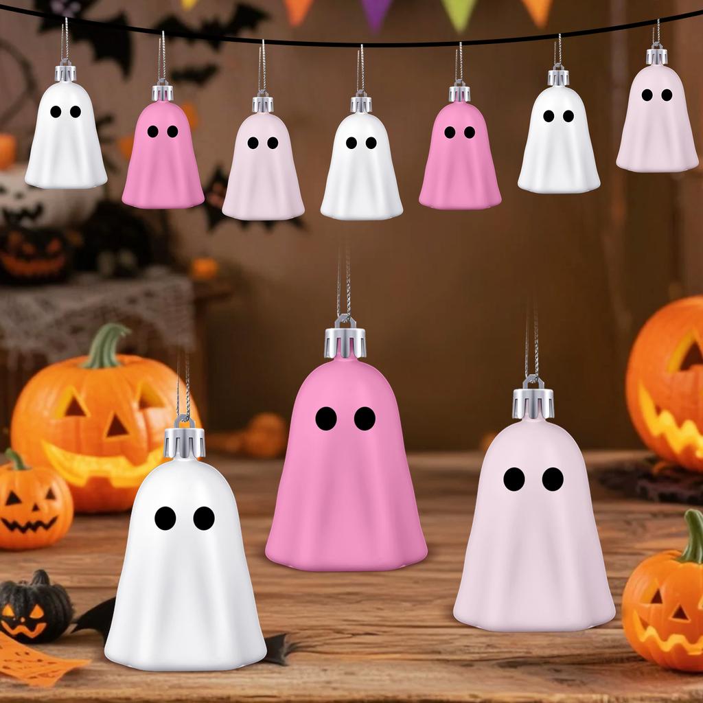 Cute Ghost Decoration Multi-Purpose Halloween Tree Decorations Plastic Ghost Decorative Pendant for Wall Door Handle Tree Branch