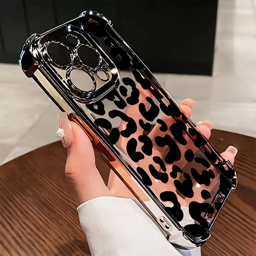 Leopard Pattern Transparent Phone Case Suitable for iPhone 17,16,15,14,13,12,11 Pro/Max/Plus Anti Drop and Shockproof Back Cover