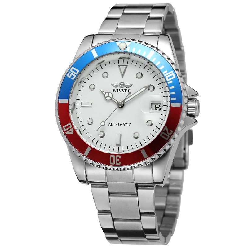 Winner Automatische Mechanische Herrenuhr Top Marke Luxus Drehbare Lünette Timer Leuchtendes Zifferblatt Datumsanzeige Männliche Klassische Armbanduhr