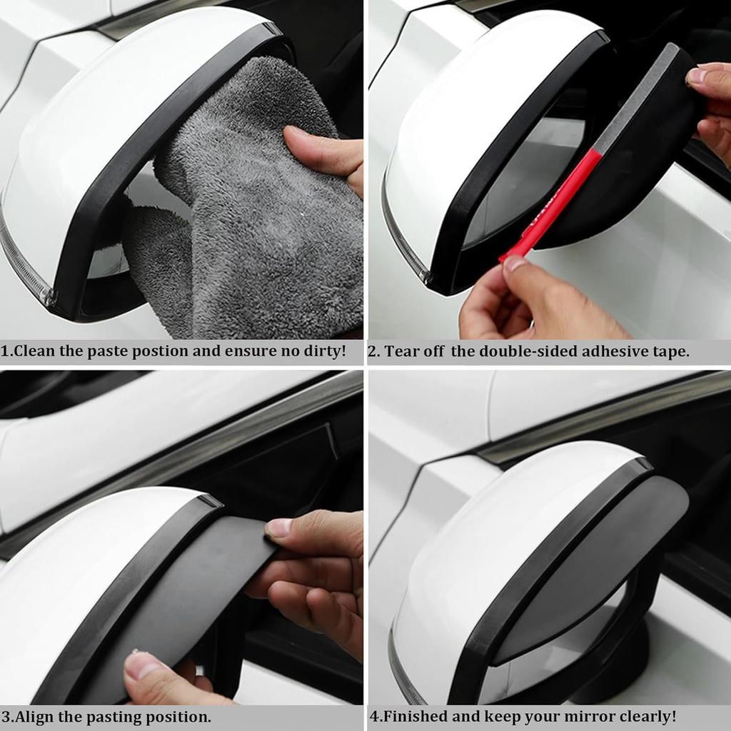 A Set of 2 Silicone Rain Covers for Car Rearview Mirrors, Rain Eyebrows for Car Rearview Mirrors,a Rain Shield for Car Weather