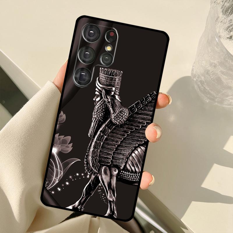 Lamassu Assyrian Winged Bull Case For Samsung Galaxy S23 S22 Ultra S20 FE Note 20 Note 10 S8 S9 S10 Plus S21 Ultra Cover