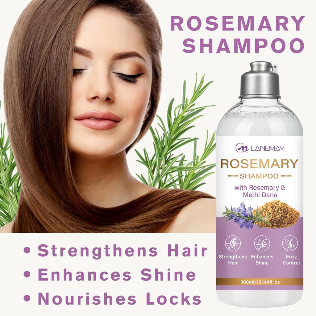 ROSEMARY SHAMPOO-Strengthens Hair-Enhances Shine-Nourishes Lock-Suitable for all Hair Types, 300ml