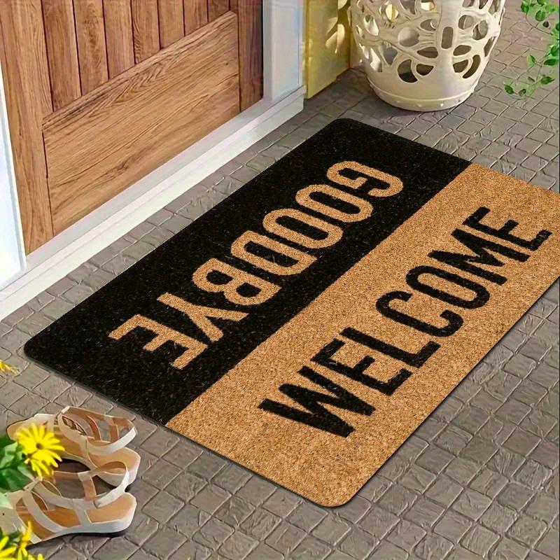 

Elegant Welcome Goodbye Doormat - Durable Hand/Machine Washable, Easy Clean for Indoor/Outdoor Entryway, Home Decor & Gift 40x60cm