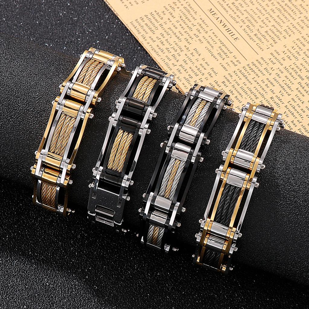 Hip Hop 15MM Men's Cool Bracelets Fashion Mesh High Quality Heavy Bracelet Best Friends Bangles Stainless Steel Party Jewelry
