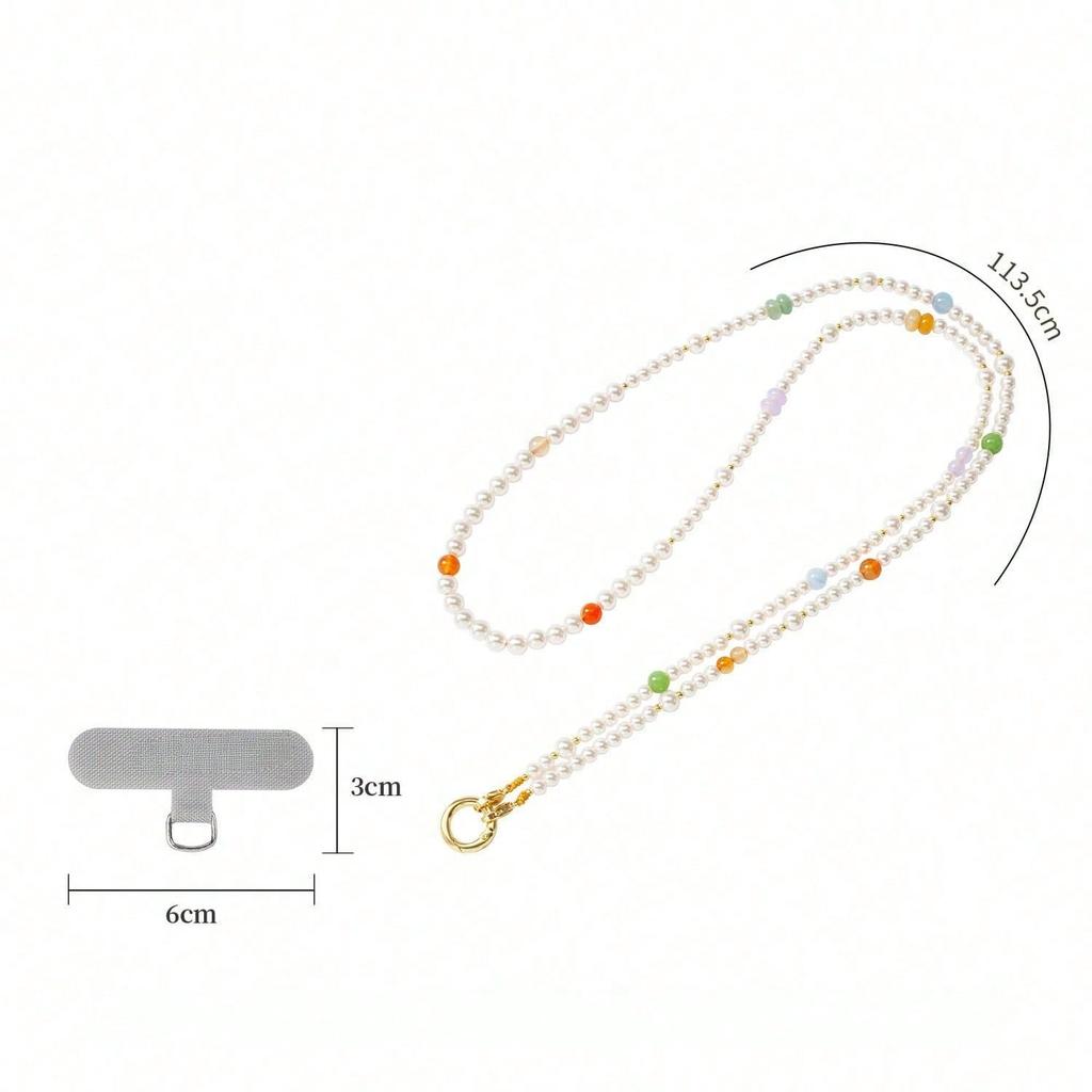 Spring New Mobile Phone Chain Beaded Crossbody Back High Sense Versatile Fashion Mobile Phone Lanyard Woman
