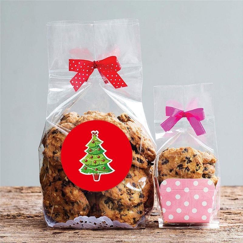 62KD Roll of 500Pcs Christmas Stickers Thank You Cards Gift Box Decorations