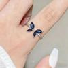 Exquisite Zircon Butterfly Ring Light Luxury Finger Jewelry Light Luxury Crystal Ring  Daily