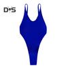 Dámské sexy monokiny plavky s výstřihem do V, bez rukávů, design bez zad, jednodílné bikiny střih zlepšující postavu