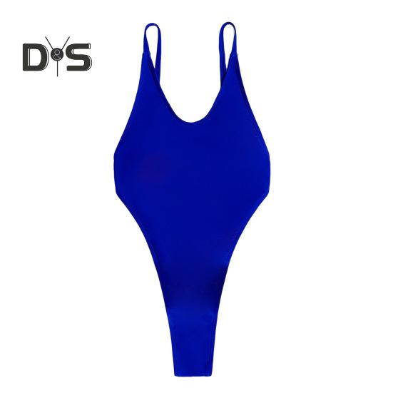 Dámské sexy monokiny plavky s výstřihem do V, bez rukávů, design bez zad, jednodílné bikiny střih zlepšující postavu