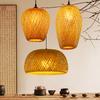 Newest Bamboo Pendant Lamps Ceiling Lights Rattan Wicker Lustre Hand Knit Braiding Suspended Home Dining Braided Decoration HOT