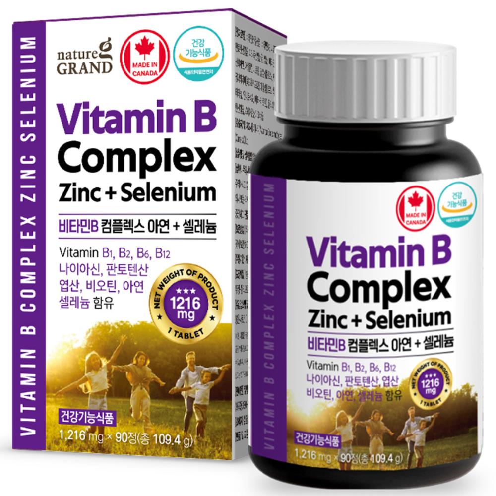 Nature Grand Vitamin B Complex Zinc Selenium Active Vitamin B 1216mg 90 Tablets 1 pcs