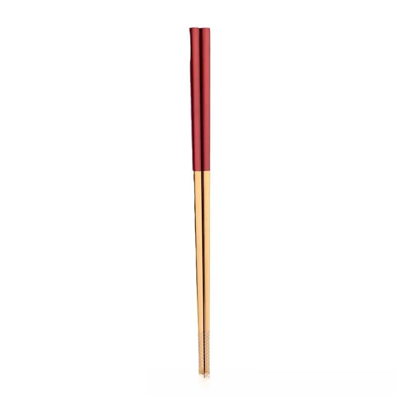 Ru Han Gold-Plated Stainless Steel Square Chopsticks