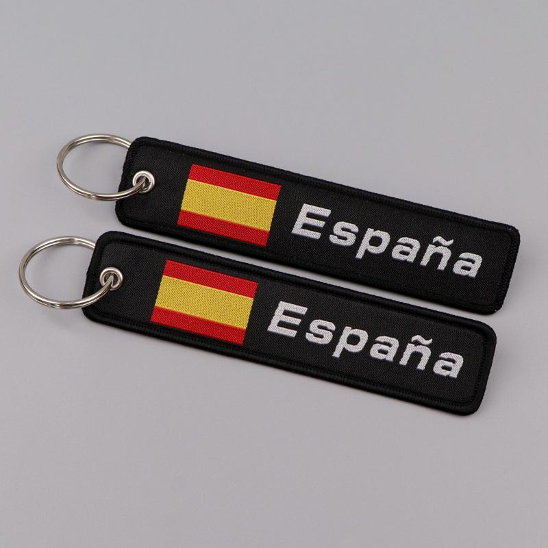 Spanish Embroidery Key Fobs Quotes Key Tags Keychain For Motorcycle Cars Key Holder Chaveiro Friends Gift