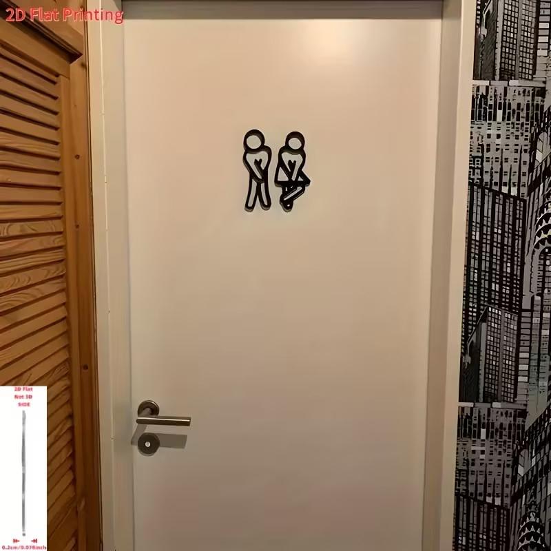 3D Printed Bathroom Door Sign Male & Female Restrooms Symbol Door Decor Restaurant Hotel Cafe Toilet Signage Wall Sticker