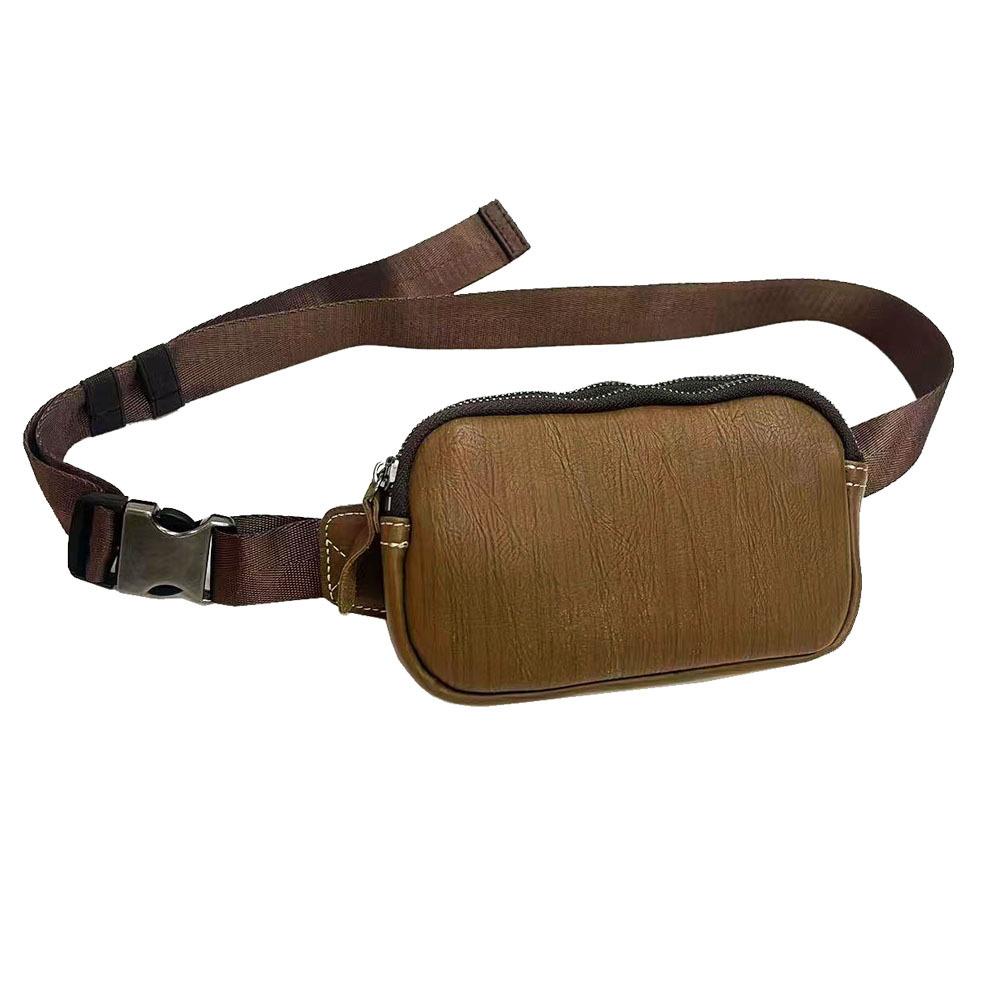 Fashion Internet Celebrity Fanny Pack High Quality First Layer Cowhide Black Fanny Pack Genuine Leather Bag