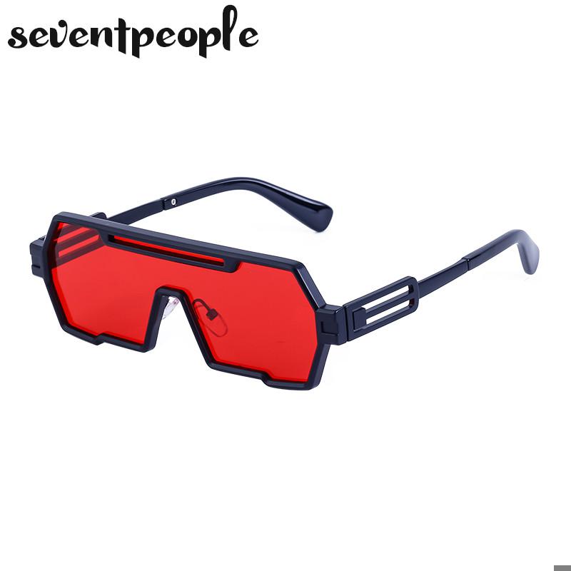 Steampunk Sunglasses Men  New Fashion Square Sun Glasses For Male Metal One-Piece Punk Sunglass Trendy Rectangular shades