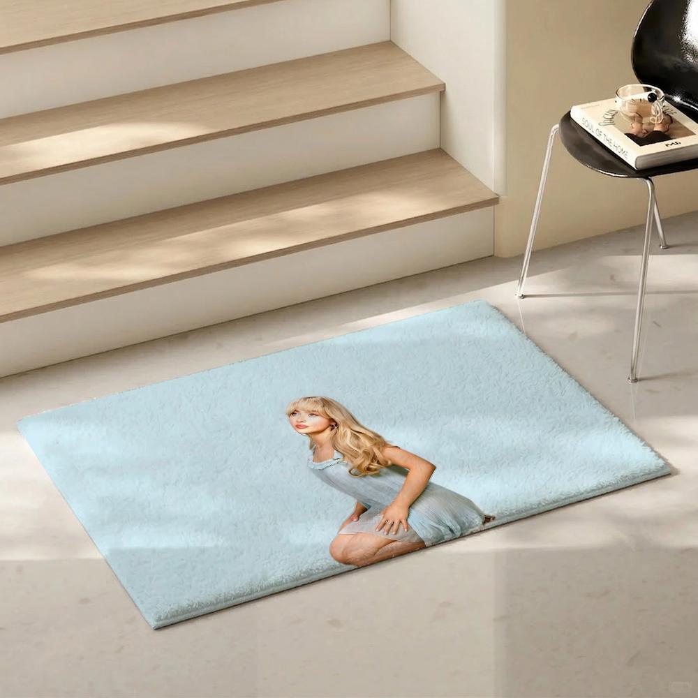 Tappetino da pavimento Singer S Sabrina Carpenter Tappetino ecologico in flanella Antiscivolo Inodore Morbido Corto Peluche Tappeto da interno