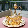 8Pcs/Set Retro Zinc Alloy Wine Cup Kettle Tray Kit Home Wedding Decor Container Kitchenwear Drinkwear