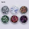 6 Boxes Chameleon AB Color Nail Sequins Set Triangle Rhombus Colorful Flakes Nail Art Decorations