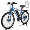 RCB Vélo Électrique 26 Pouces E-Bike Urbain Adulte,Moteur 250W,Batterie 36V/10.4Ah,7 Vitesses,Contrôle APP-Bleu