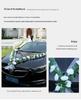 V-Shaped White Rose Wedding Car Decoration Set - Simulated Flowers for Car Hood & Veil Arrangement