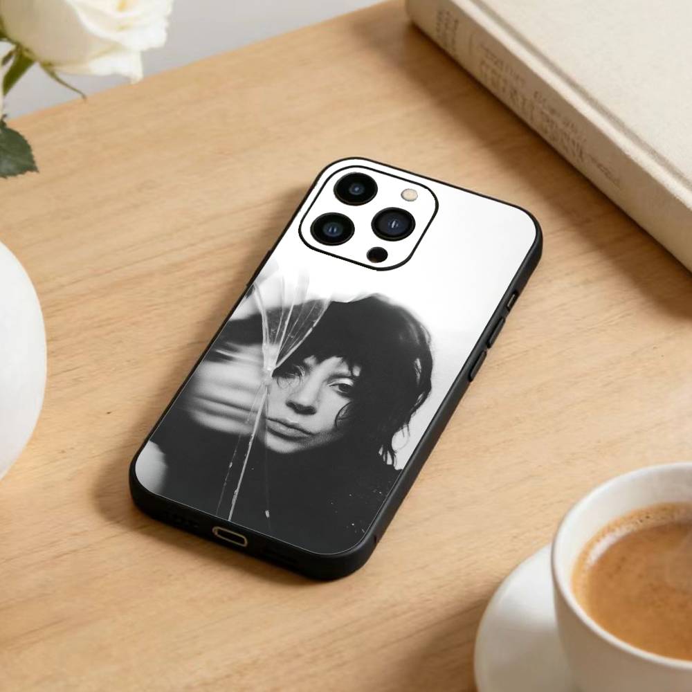 D-Lady Gaga  Phone Case For iPhone17,16,15,14,13,12 Plus,Max Soft Silicone Black Cover