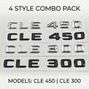 3D CLE450 CLE300 Rear Trunk Letters Badge Emblem For Benz CLE Class Gloss Black Chrome Car Logo Sticker Styling Accessories