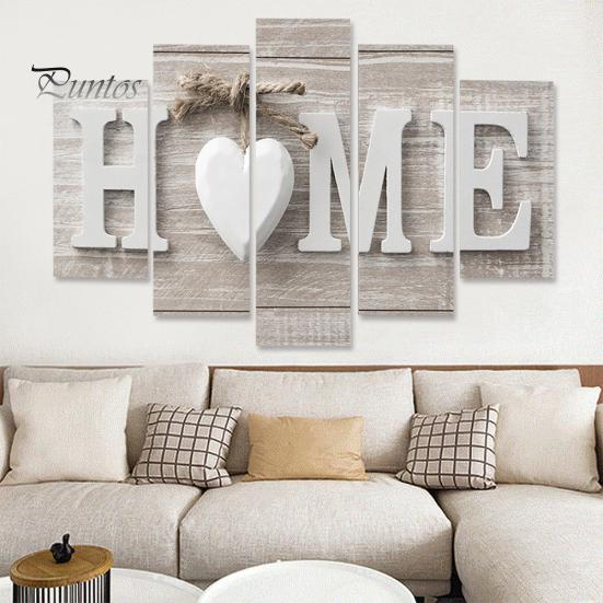 

5 панелей Love Home Wall Art Pictures Холст Картина Украшение без рамы Подарок