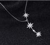 SLUYNZ CZ Stern Y Halskette für Frauen Teenager Mädchen 925 Sterling Silber Stern Choker Halskette Kette Anhänger Halskette