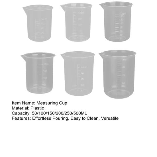 Yousheng Plastic Measuring Cup Clear Graduated Cup Spout Design Multipurpose Mixing Cups Kitchen Baking Tools