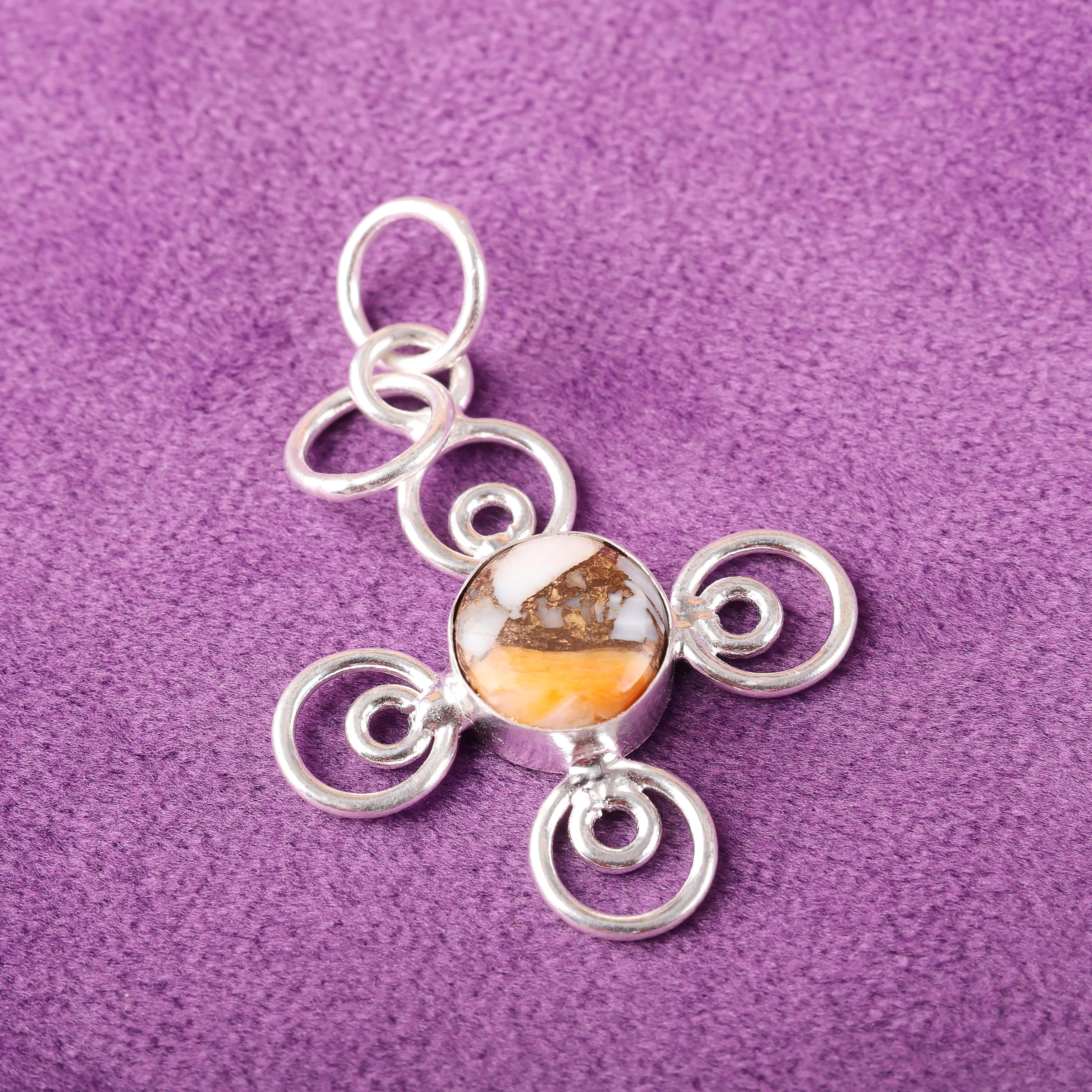 

Оранжевая медная бирюза 925 пробы стерлинговое серебро подвеска, ювелирное изделие с подвеской из драгоценного камня ручной работы, подарки для жены, совершенно новая подвеска 1.57 Inches оранжевый