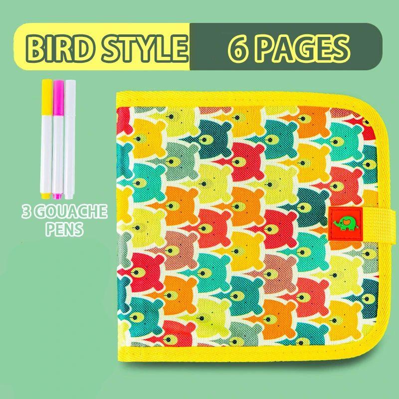 Löschbares Kritzelbuch für Kinder, Kleinkindspielzeug, wiederverwendbare Zeichenblöcke mit 12 Aquarellstiften, Vorschulspielzeug, Reise-Schreib-Malset