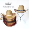 Unisex Western Straw Sun Hat - Wide Brim Beach, Travel, and Fishing Hat