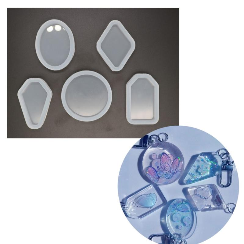 Diy Crystal Epoxy Earrings Jewelry Molds Hanging Pendant Decoration Multiple Styles Irregular Mirror Silicone Mold