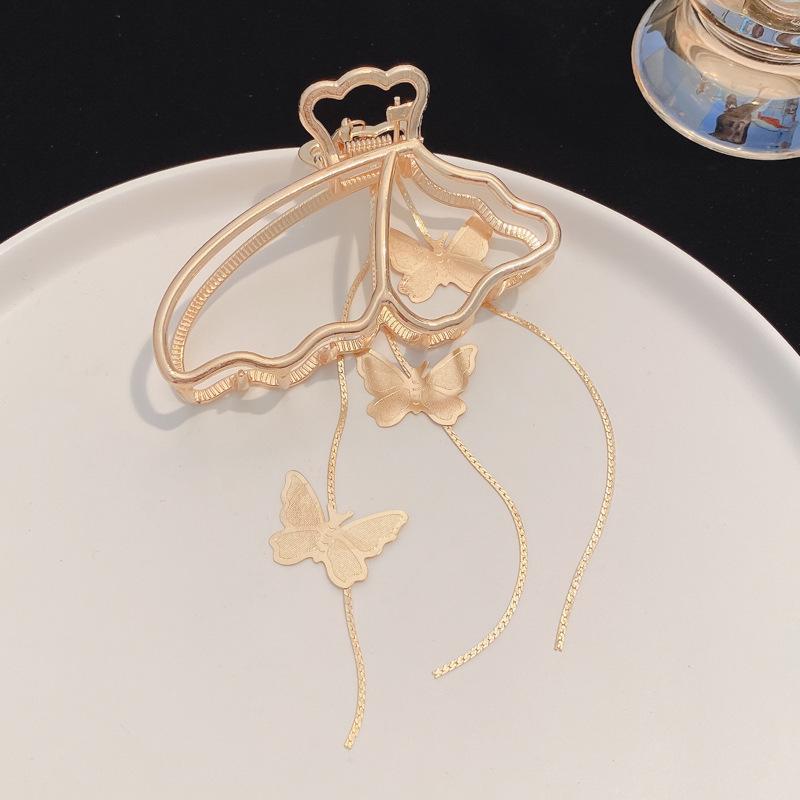 Luksusowy Metalowy Klips do Włosów dla Kobiet - Bardzo Duży Klips Rekinowy do Eleganckich Upięć