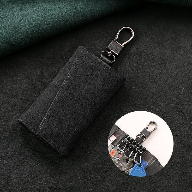 Genuine Leather Keychain Bag Men Women Key Holder Organizer Pouch Car Key Bag Simple Housekeeper Key Case Gifts Mini Card Bag