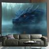 2D Ferocious Dragon Tapestry Mythical Creature Home Background Decor
