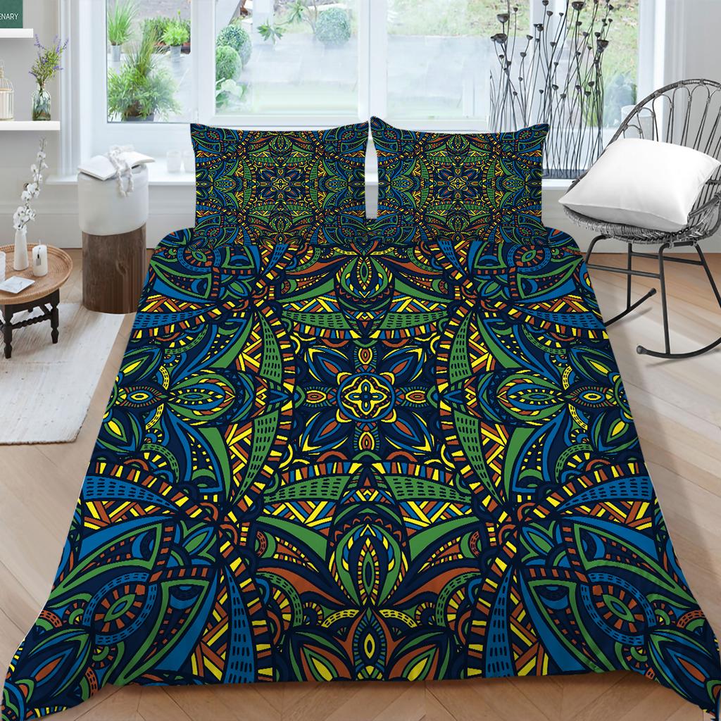 3D Bohemian Printed Bedding Single Double Bed Full Size Tropical Pattern Pillowcase and Quilt Cover Comfortable Home Decoration