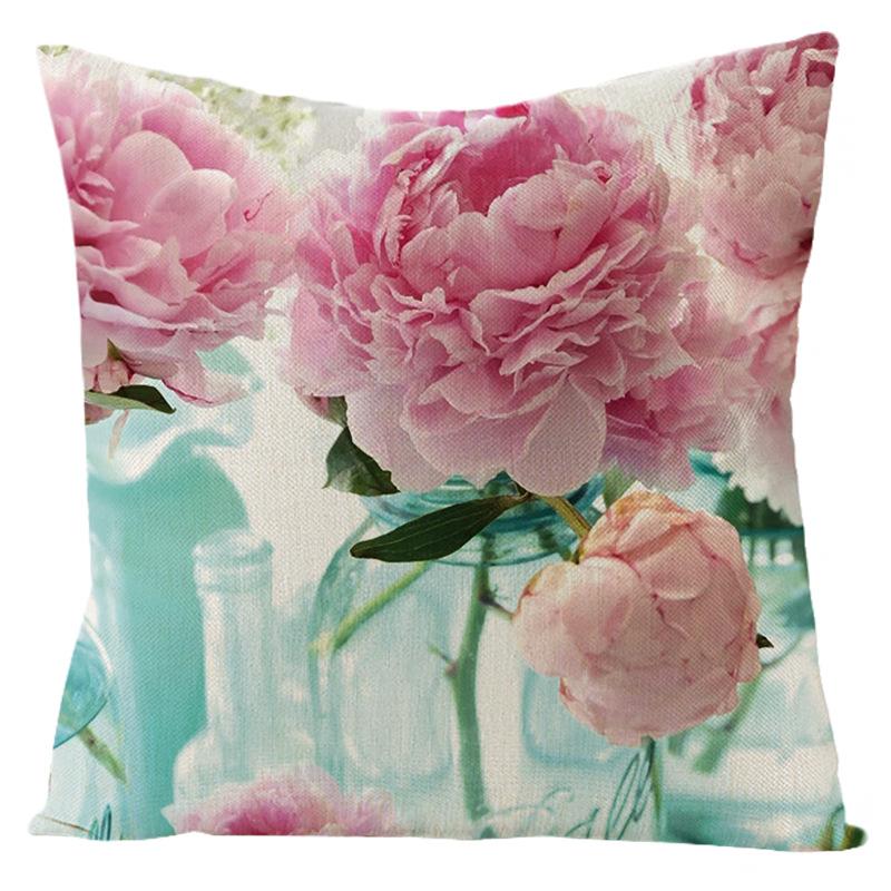 

New Waterproof Linen Pillowcase American Rose Outdoor Pillowcase 45*45cm