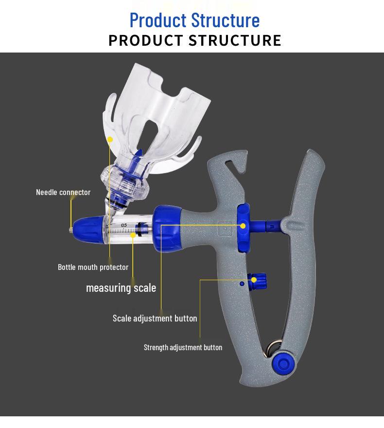 Veterinary Syringe for Continuous Vaccine Injection In Pigs, Cattle, Sheep, Poultry