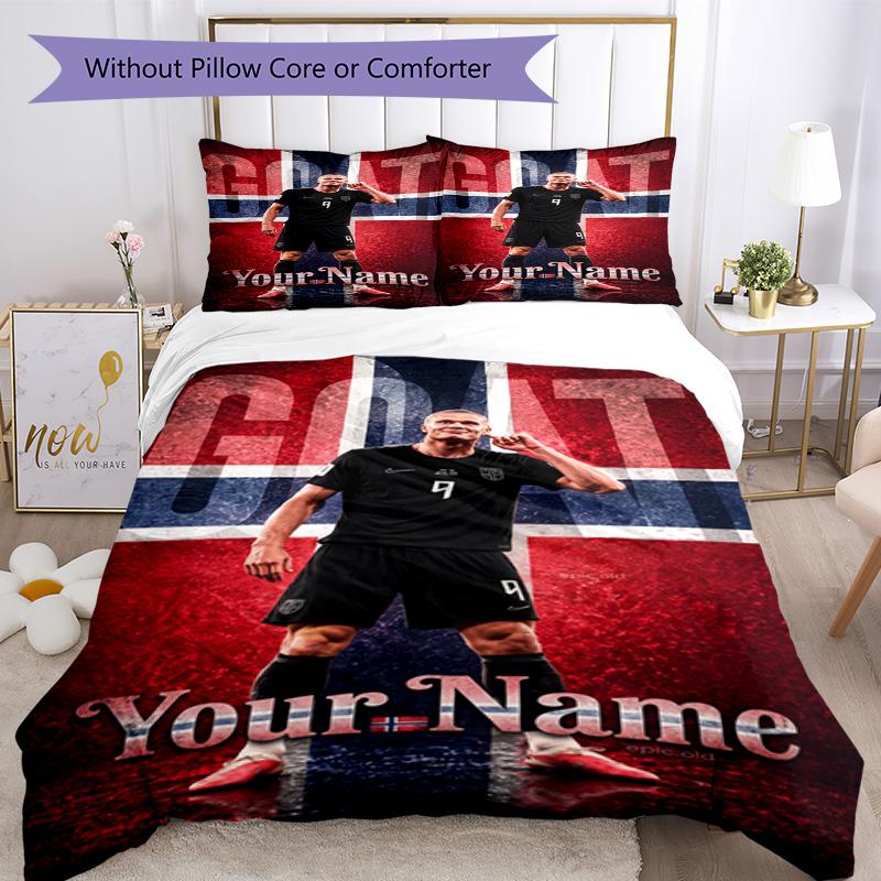 Haaland Personalized Name Bed Sheet Set Suitable for Study Room Soft Bedding Custom Room Decor Birthday/Christmas GiftSpiritual Gift