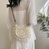 Summer Trendy Weaving Exquisite Handbag Fashionable and Simple Knitted Saddle Bag for Women Beach Vacation