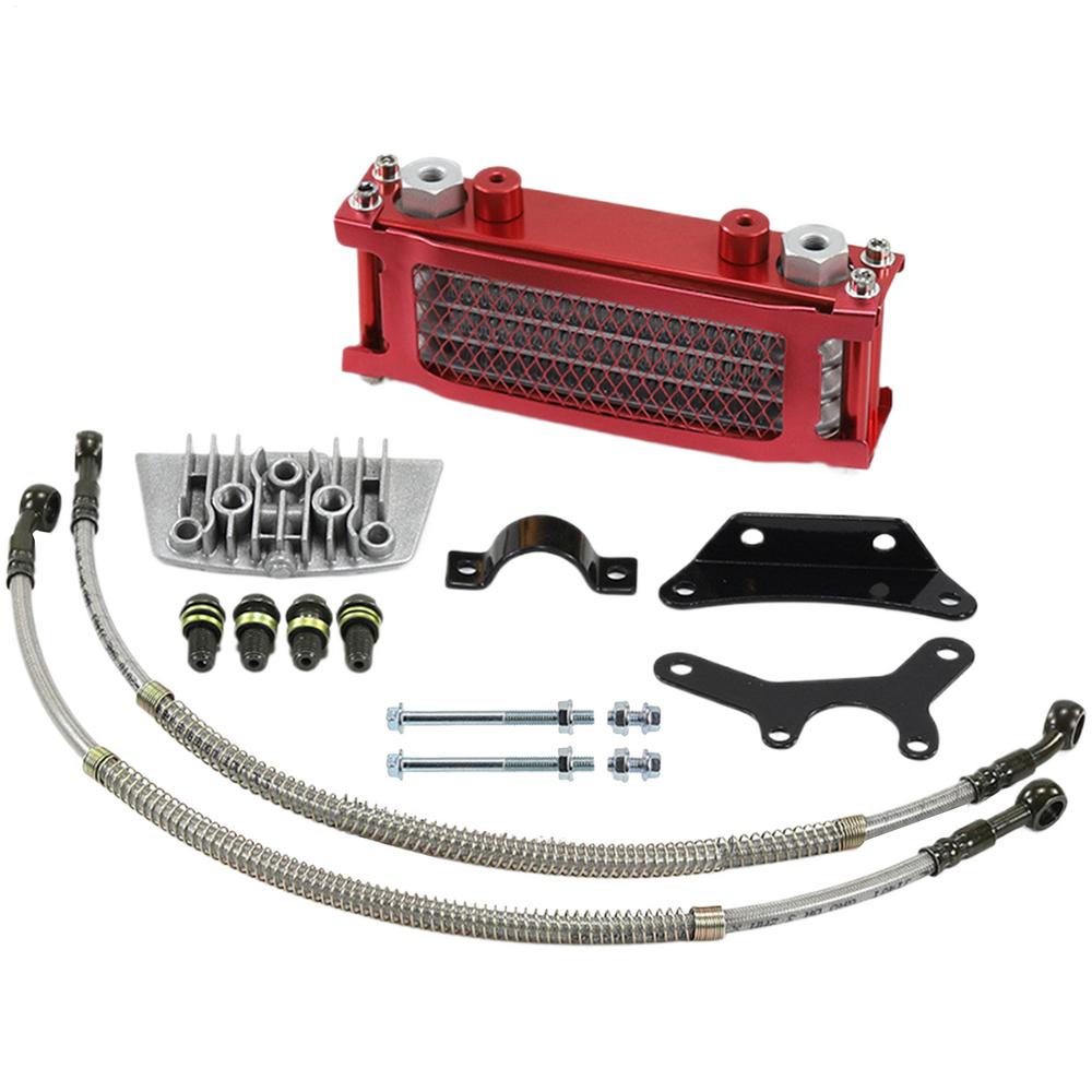 

one set Oil Cooler Motorcycle Oil Radiator Gy6 Universal 50cc 80cc 100cc 110cc 125cc Moto Moped Dirt Pit Bike Motocross Cooling