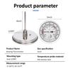Stainless Steel Dial Bimetal Probe Thermometer Household Boiler Brewing Distilled Water Alcohol Thermometer Accessories
