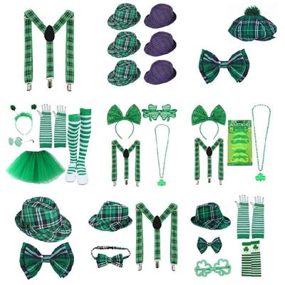 Irisches Make-up Up Party Kostüm für Damen Patrick Day Kostüm Enthält Rock Stirnband Brille Langer Handschuh Beinwärmer