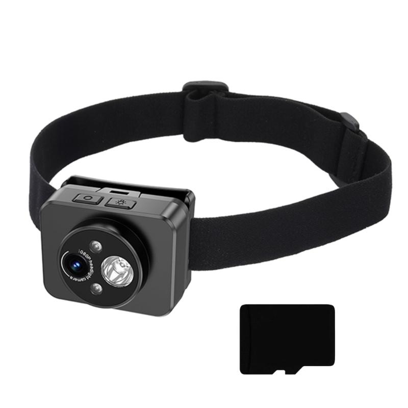 120°Wide Angle Head Camcorder Headlamp Camera LED Headlights Camera for Sports with Night Sights Capability 1920x1080