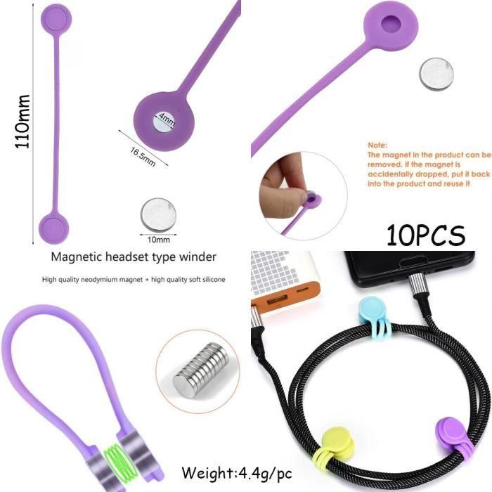 Attaches de Câble Magnétiques - Clips de Câble en Silicone - 10pcs