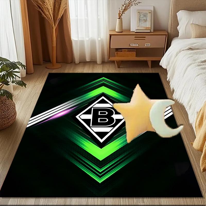 Mönchengladbach Wappen Teppich für Wohnzimmer, Spielzimmer, Büro, Schlafzimmer, Bürobodenmatte Verspieltes Design, Fan Geschenke Weihnachtsdeko