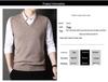Men's Wool Blend V-Neck Sleeveless Cardigan Vest for Middle-Aged and Elderly